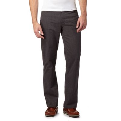 Maine New England Big and tall grey herringbone tailored fit trousers